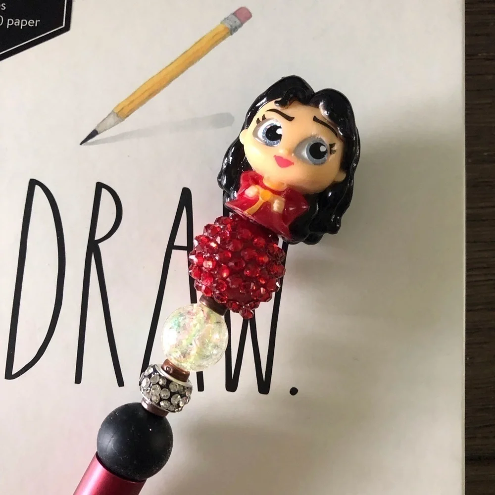 Disney Doorables: Tangled: Mother Gothel handmade beaded pen